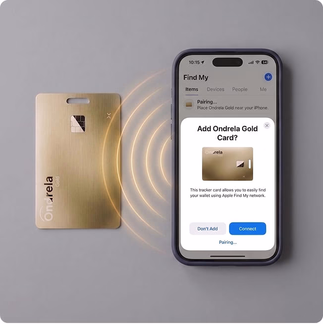 Ondrela Gold connecting with Apple Find My on a phone